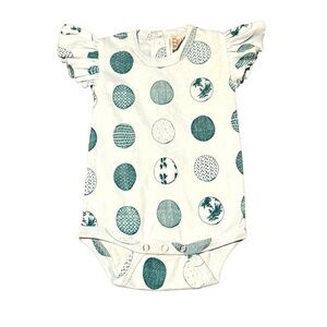 New Kate Quinn Ruffle Flounce Sleeve Onesie Robin’s Egg Blue 6-12 Month NWOT